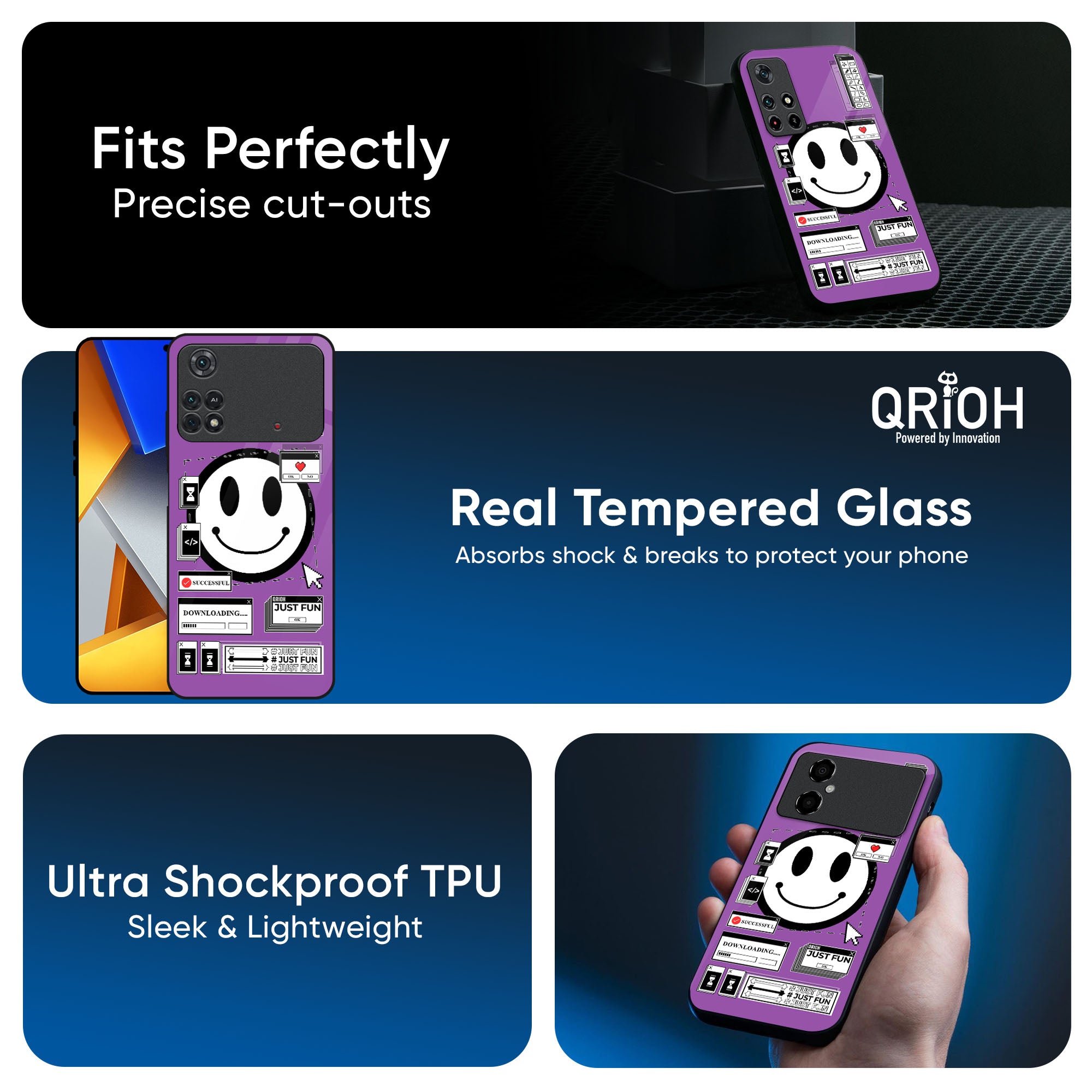 Code with Smile Glass Case for Poco M4 Pro 5G