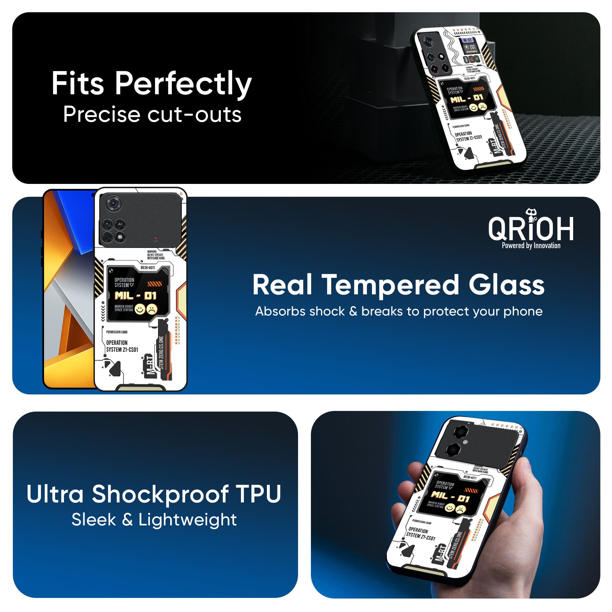 Tech Display Glass Case for Poco M6 Pro 5G