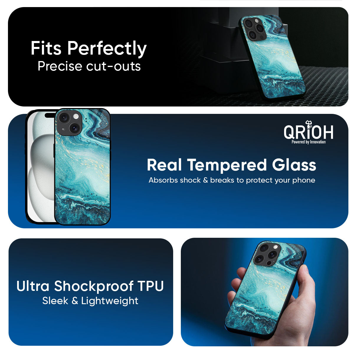 Sea Water Glass Case for iPhone 17 Pro Max