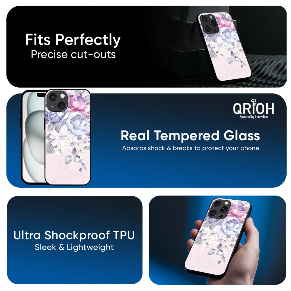 Elegant Floral Glass Case for Apple iPhone 17e
