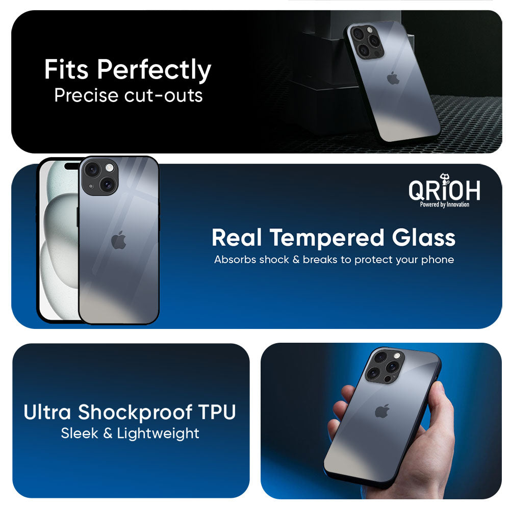 Space Grey Gradient Glass Case for Apple iPhone 17e