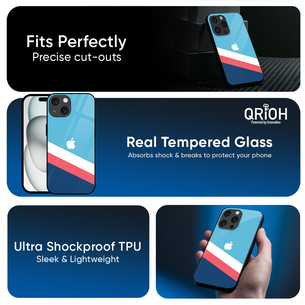 Pink & White Stripes Glass Case For Apple iPhone 17e
