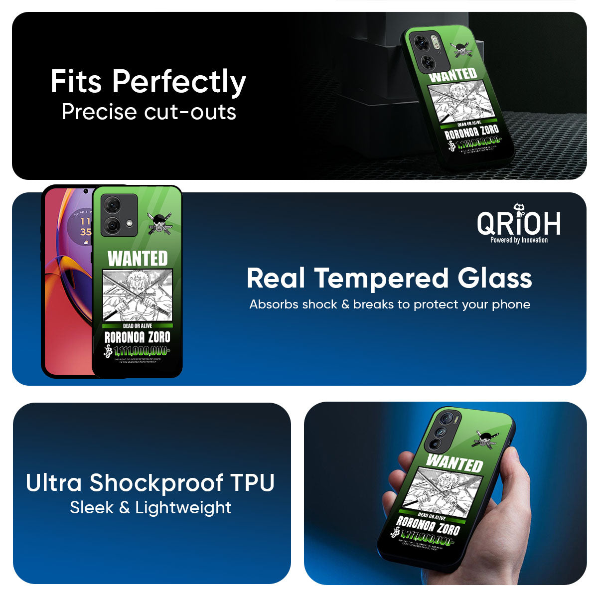 Zoro Wanted Glass Case for Motorola Edge 70 5G