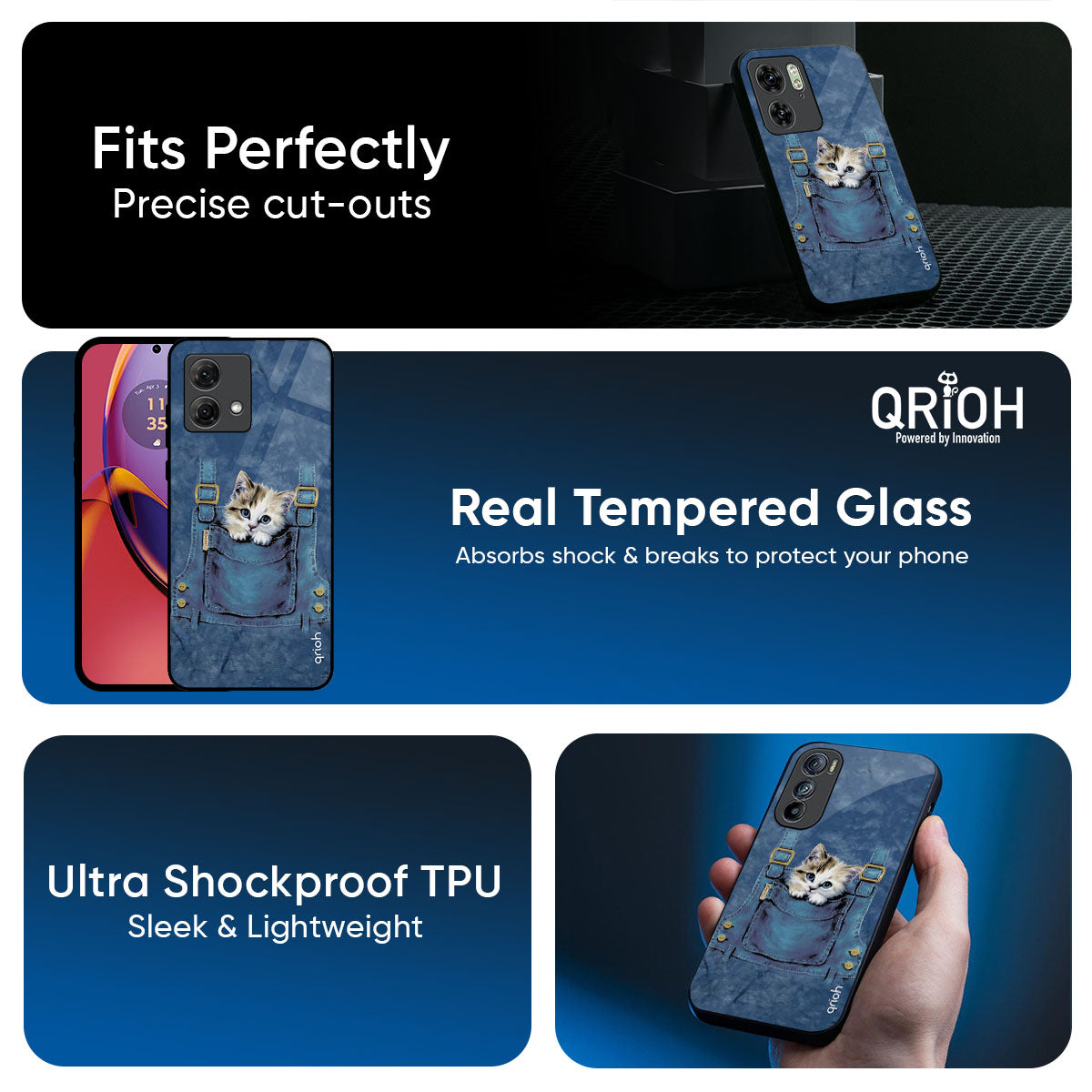 Kitty In Pocket Glass Case For Motorola G05