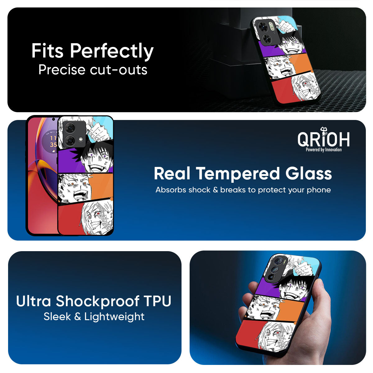 Anime Sketch Glass Case for Motorola Edge 70 5G