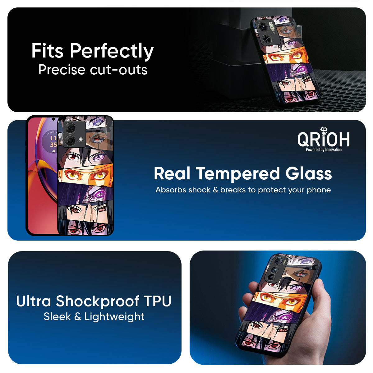 Anime Eyes Glass Case for Motorola Edge 70 5G