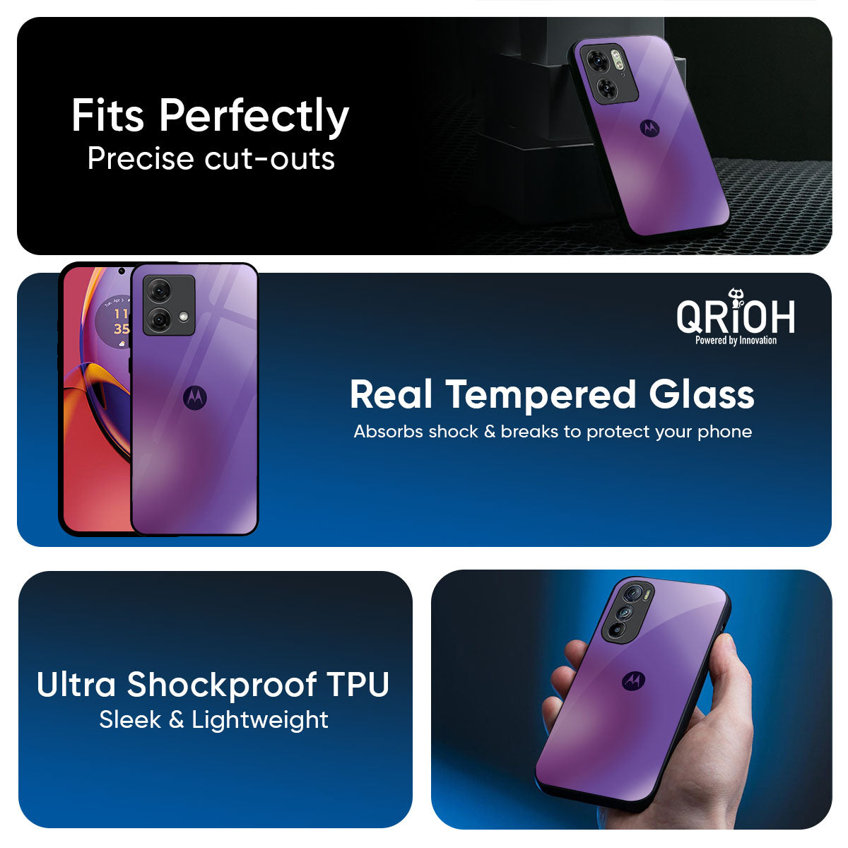 Ultraviolet Gradient Glass Case for Motorola Edge 70 5G