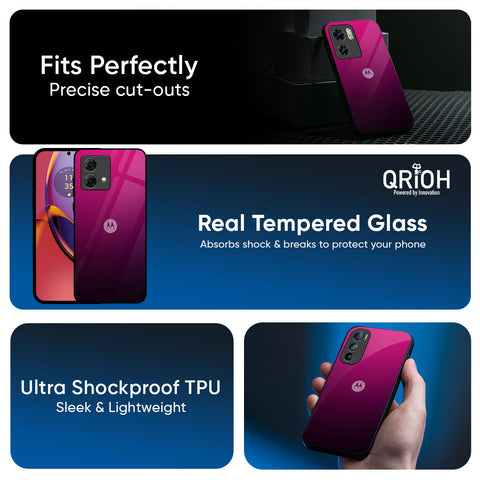 Purple Ombre Pattern Glass Case for Motorola G75 5G