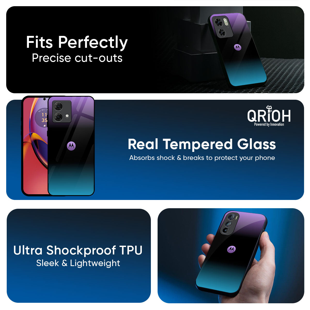 Purplemarine Glass Case for Motorola G05