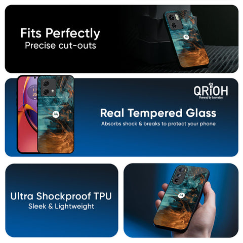 Golden Splash Glass Case for Motorola G75 5G