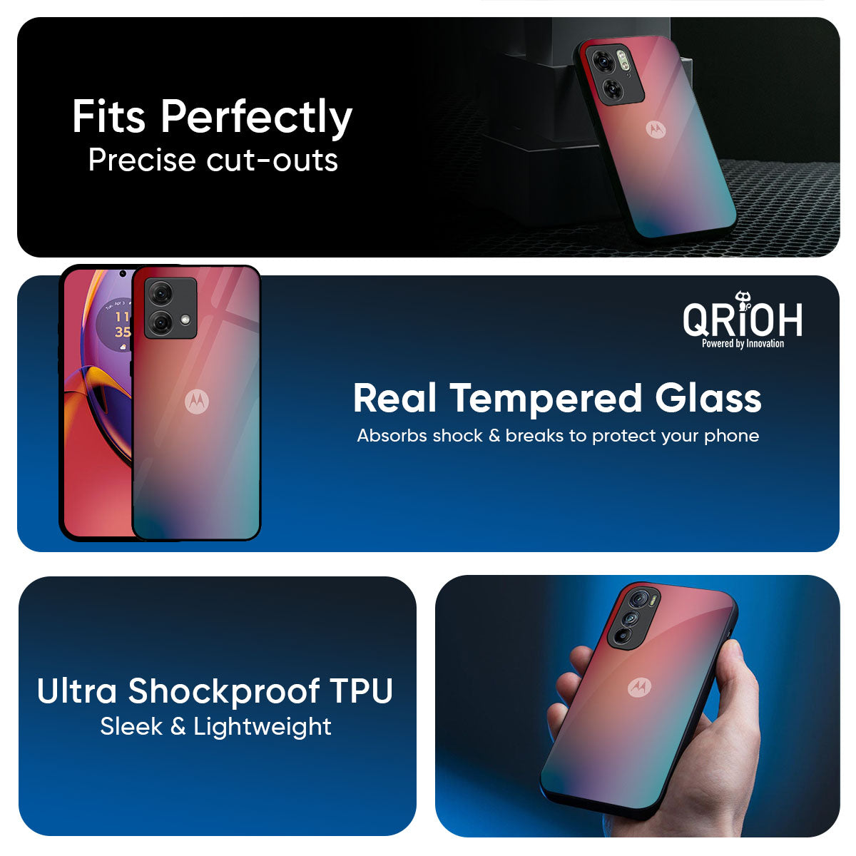 Dusty Multi Gradient Glass Case for Motorola G75 5G