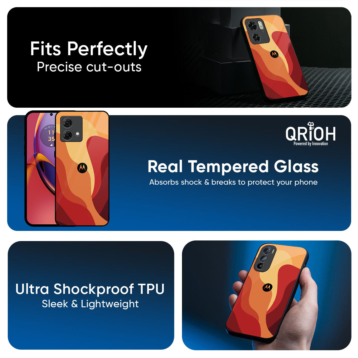 Magma Color Pattern Glass Case for Motorola Edge G57 Power