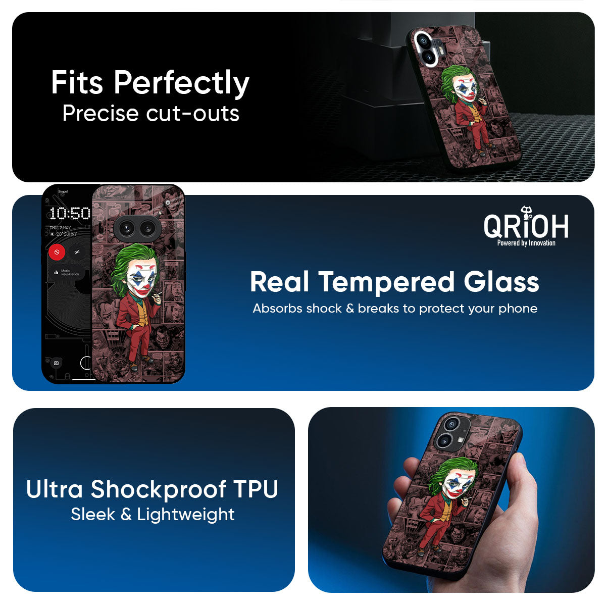 Joker Cartoon Glass Case for Nothing CMF Phone 2 Pro