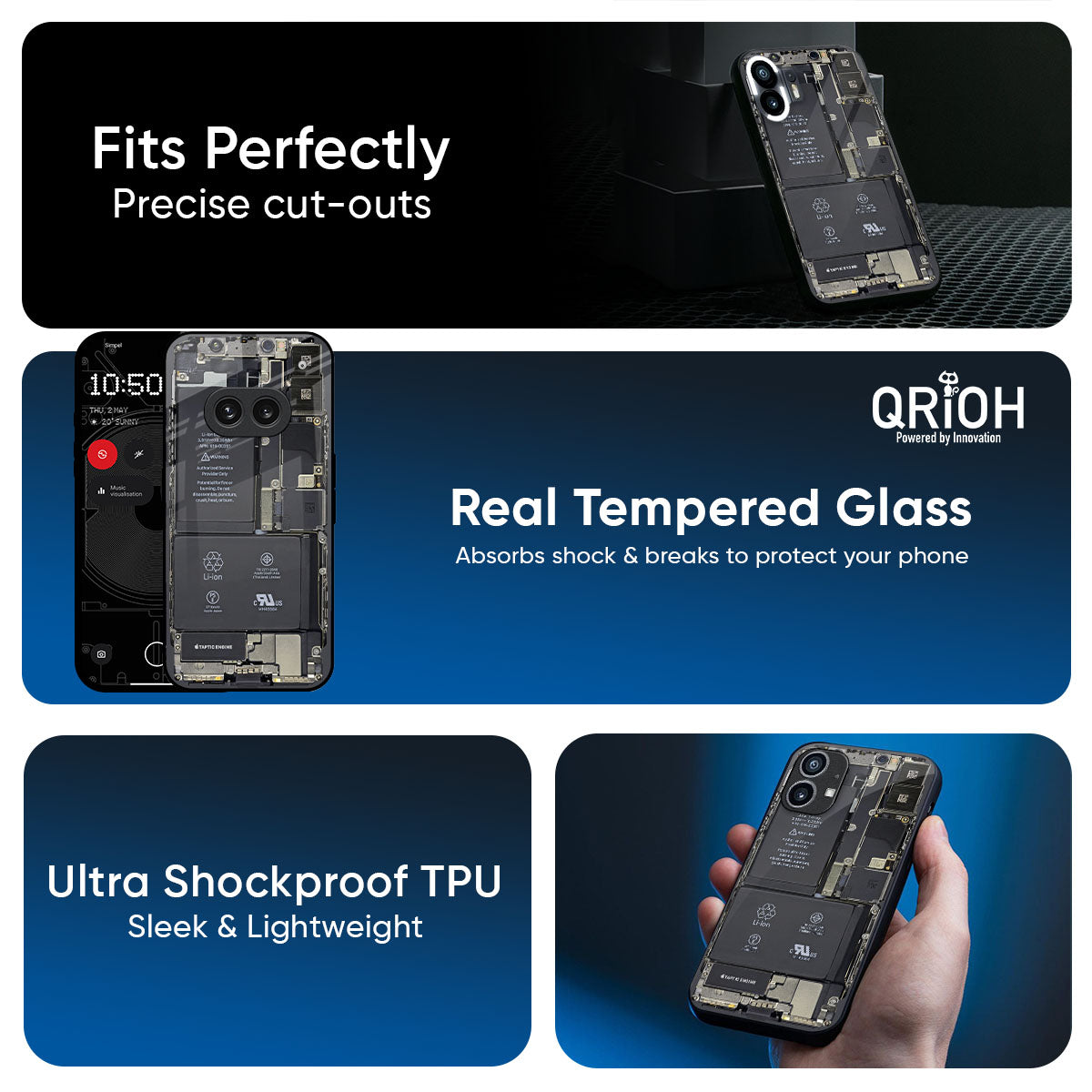 Skeleton Inside Glass Case for Nothing Phone 4a 5G