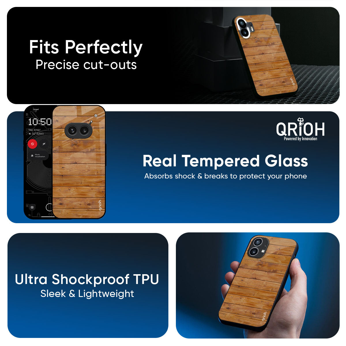 Timberwood Glass Case for Nothing CMF Phone 2 Pro