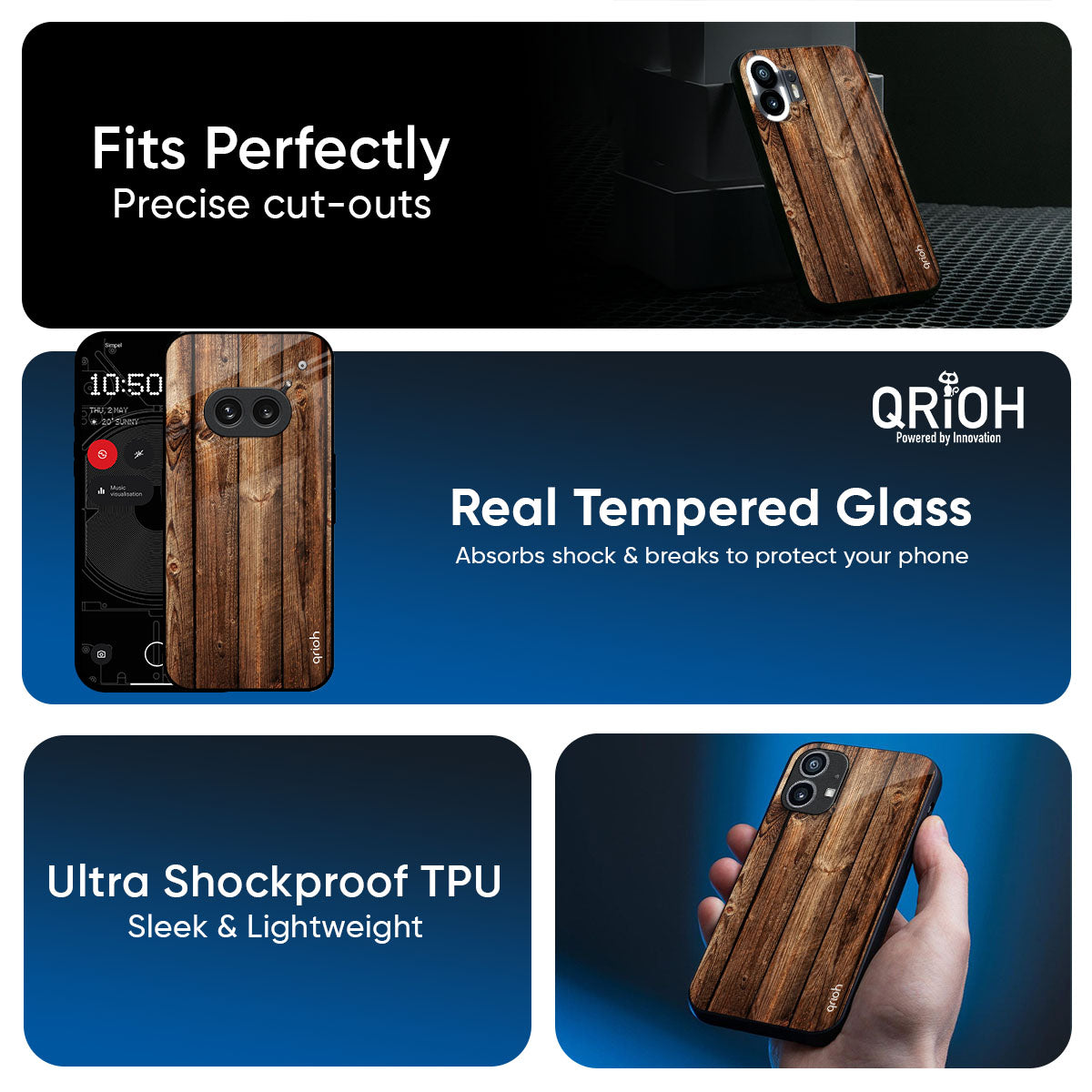 Timber Printed Glass Case for Nothing Phone 4a 5G