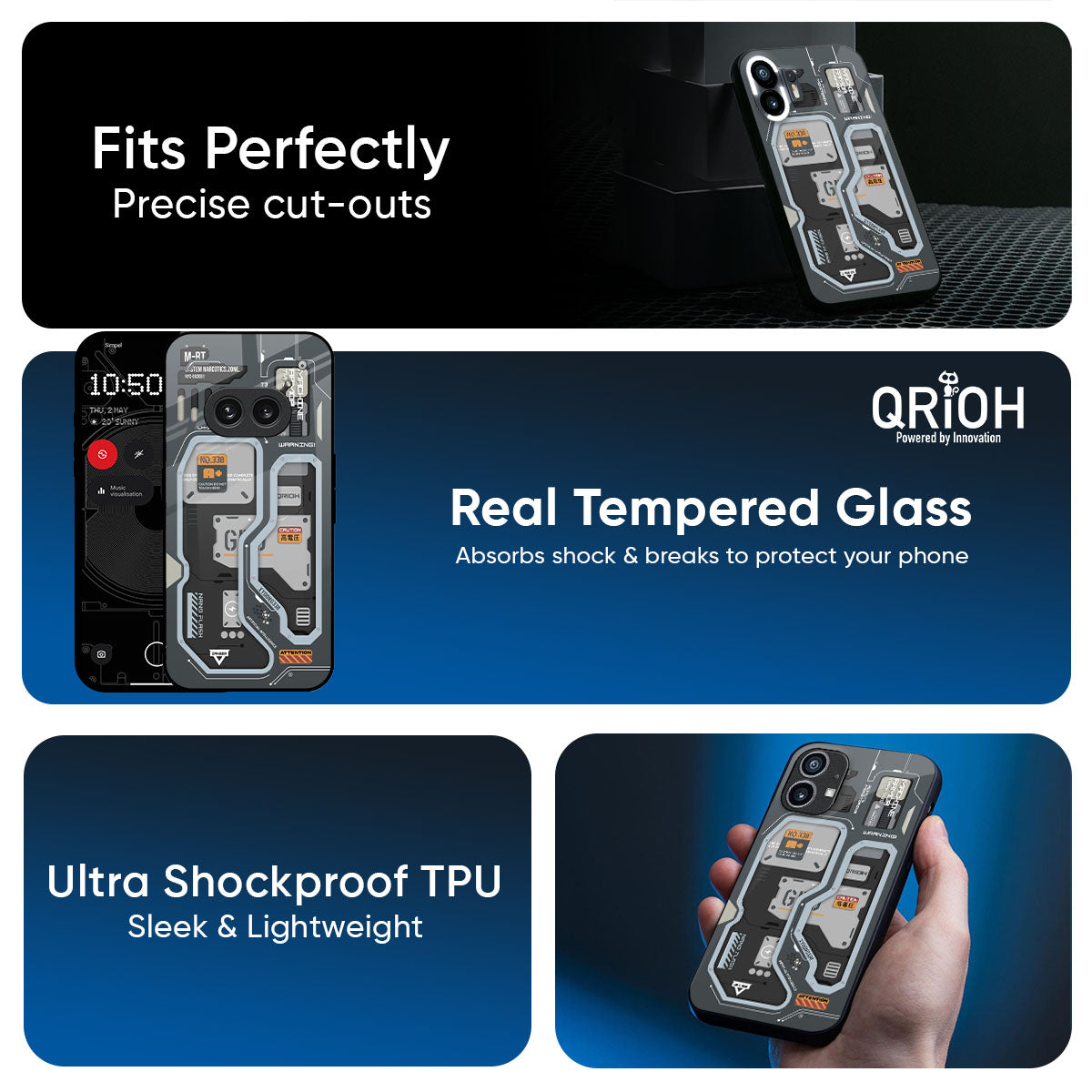 Retro Futuristic Glass Case for Nothing Phone 3a