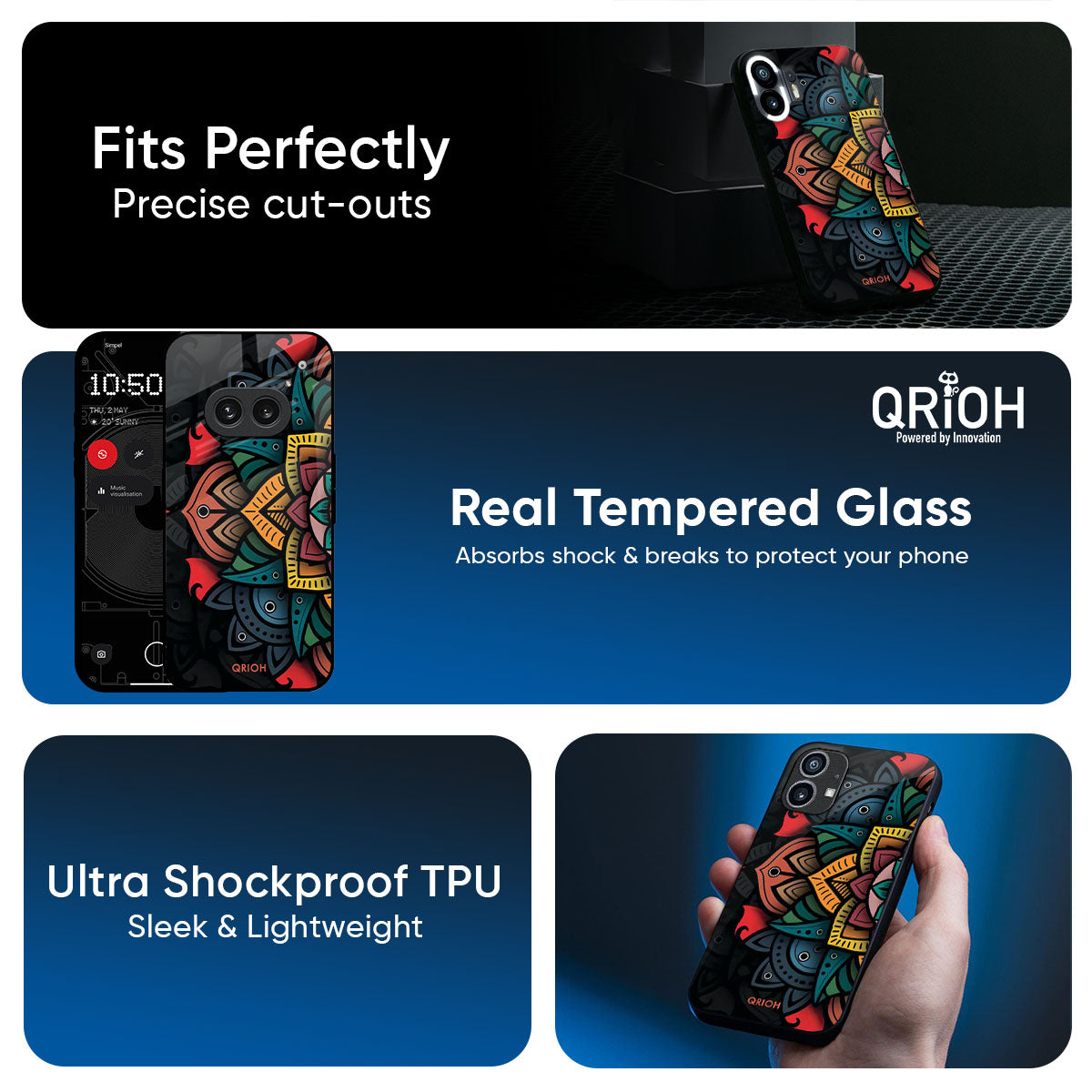 Retro Gorgeous Flower Glass Case for Nothing CMF Phone 2 Pro