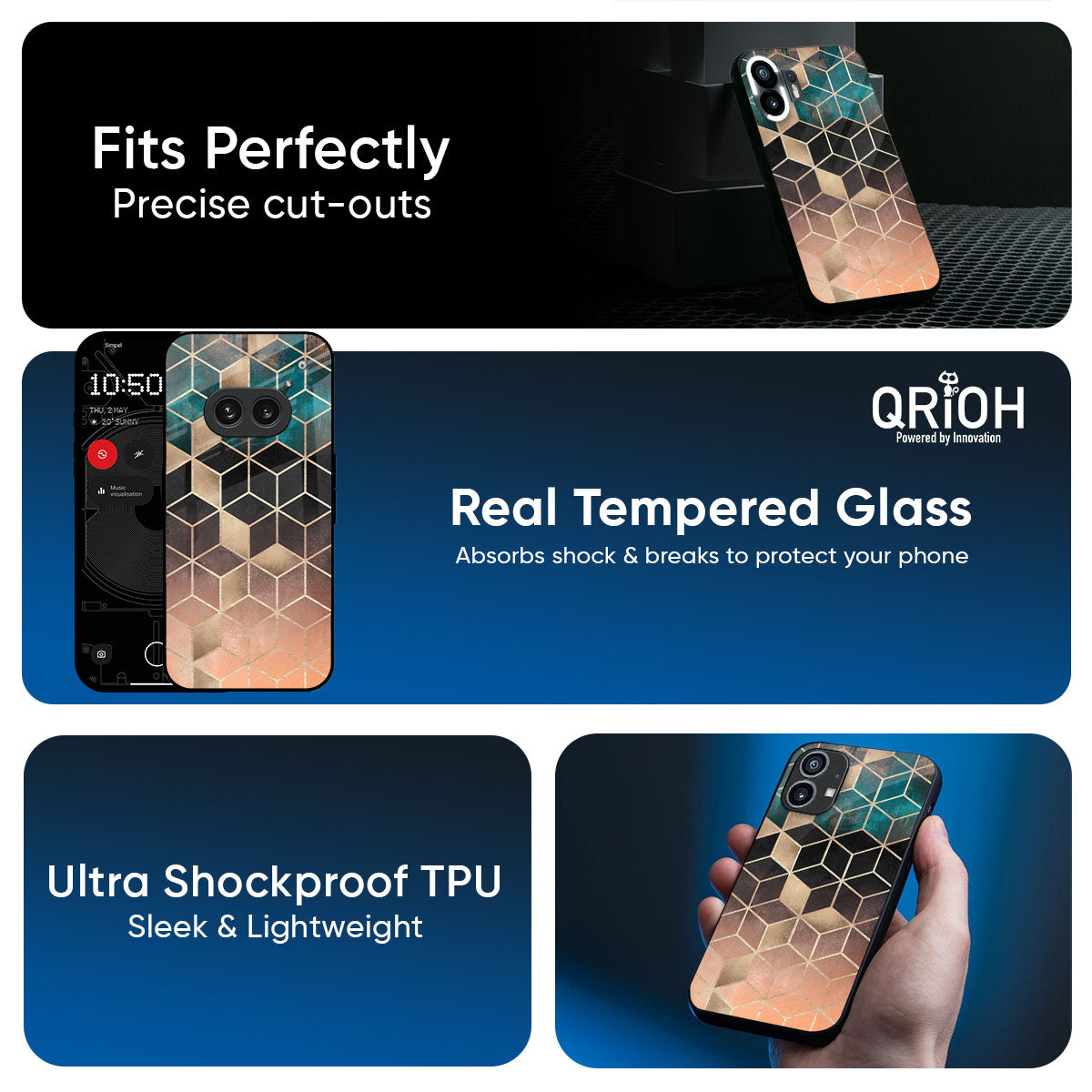 Bronze Texture Glass Case for Nothing Phone 3a