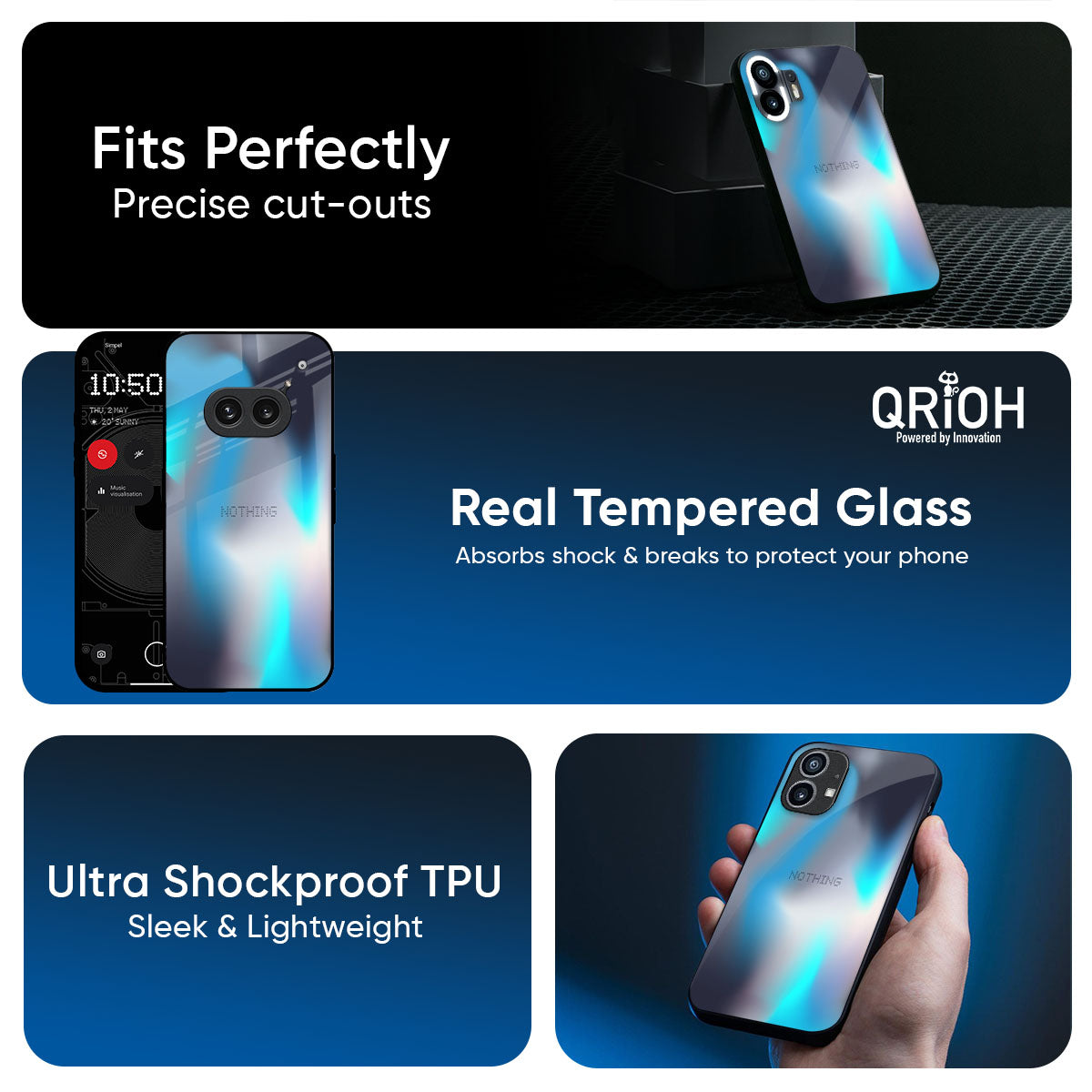 Blue Swan Shadow Glass Case for Nothing Phone 3a Pro