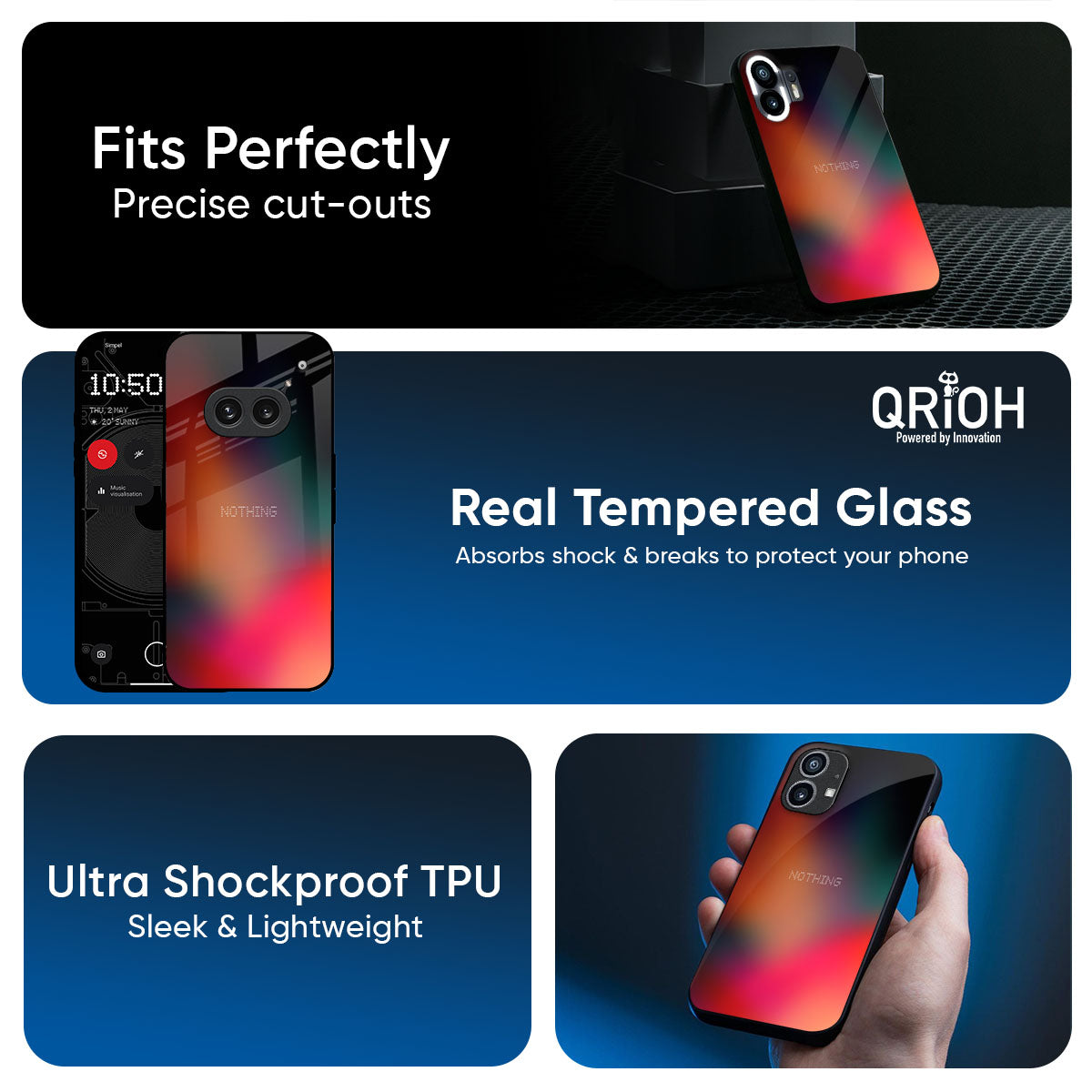 Playful Gradient Glass Case for Nothing Phone 3a Pro
