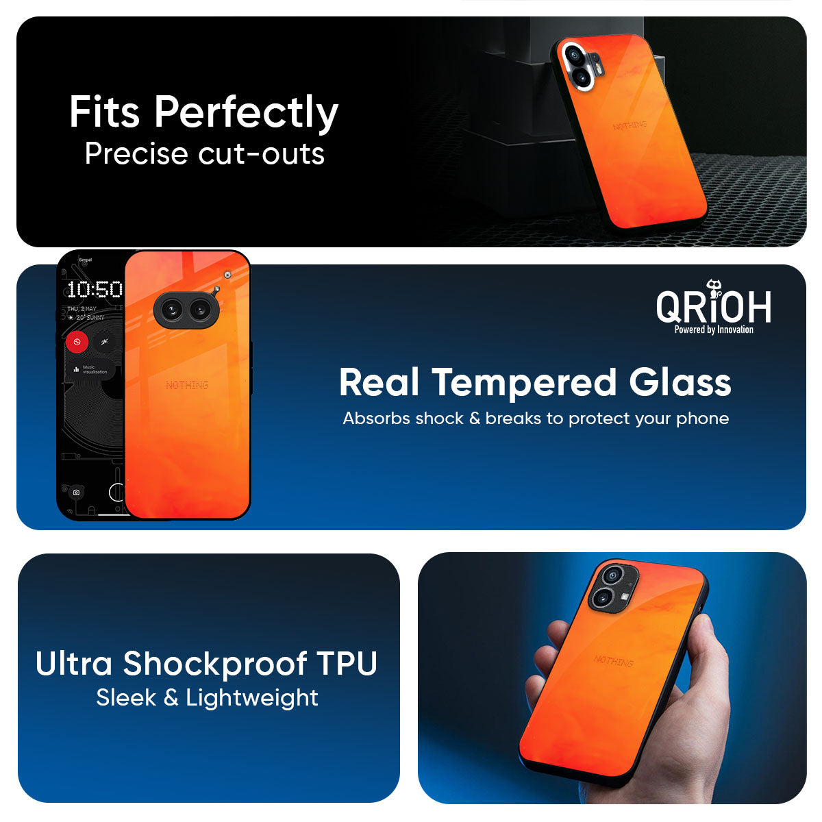 Tangy Orange Glass Case for Nothing CMF Phone 2 Pro