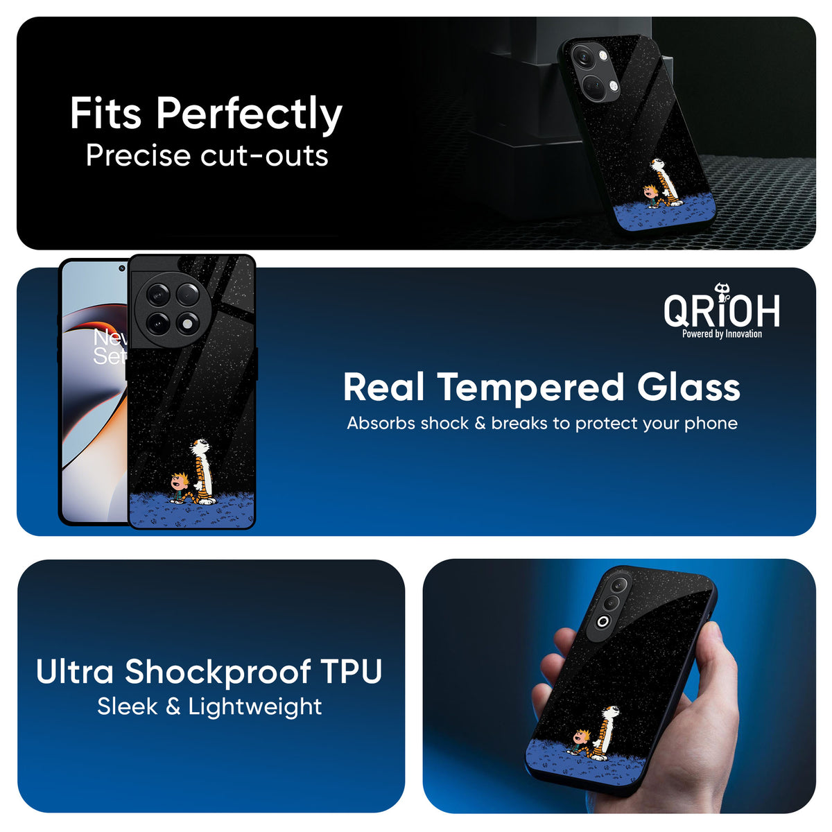 Night Sky Star Glass Case for OnePlus 13R 5G