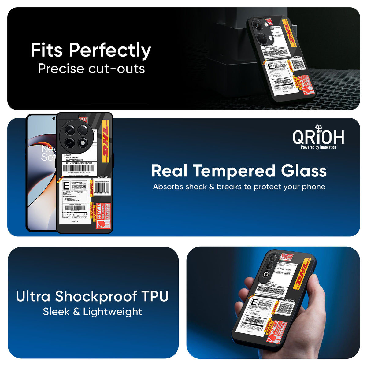 Cool Barcode Label Glass Case For OnePlus 13R 5G