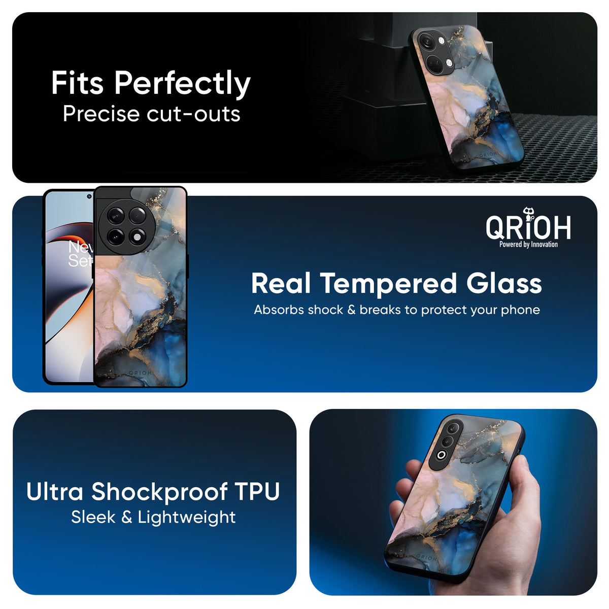 Marble Ink Abstract Glass Case for OnePlus 15 5G