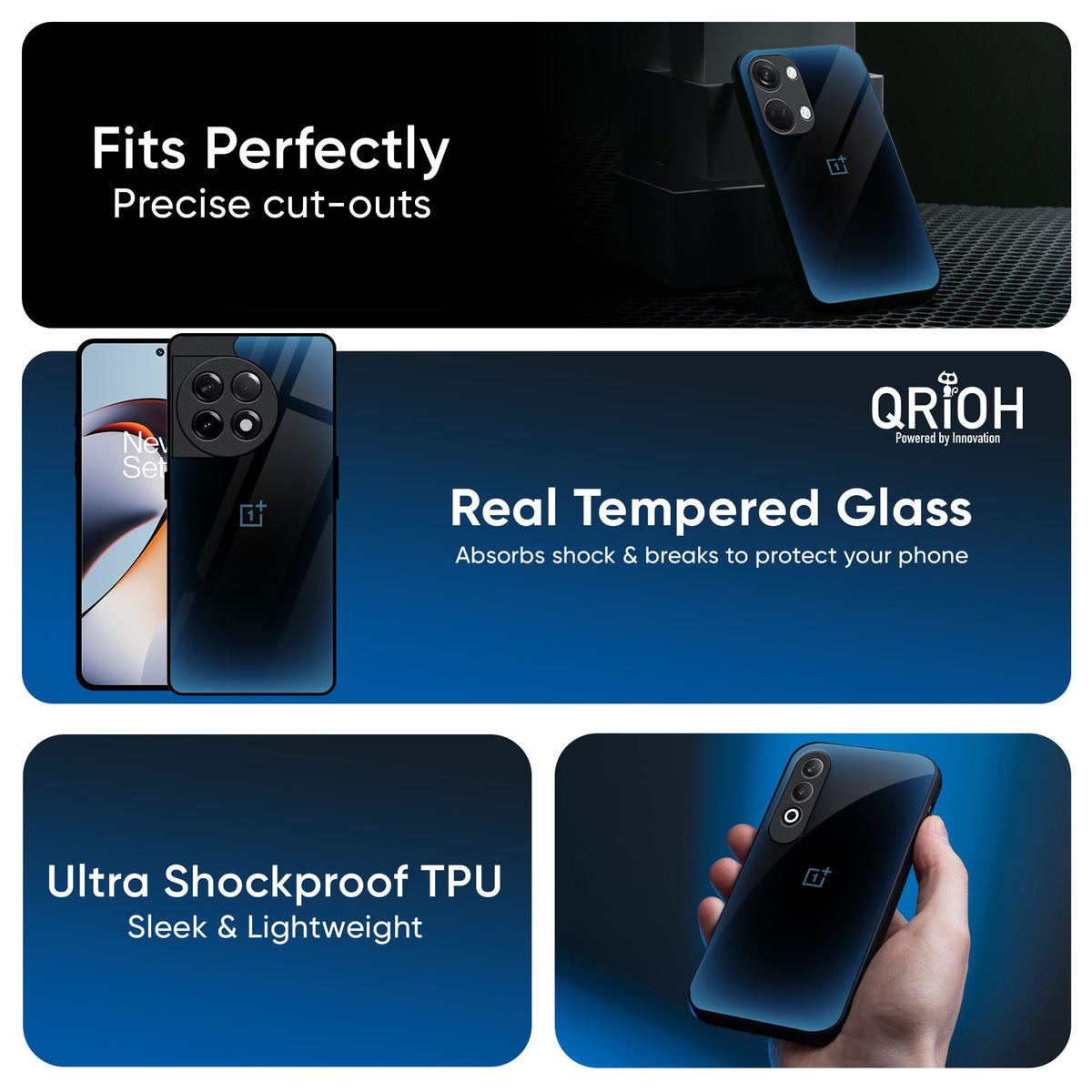Blue Dynamic Glass Case for OnePlus 13T 5G