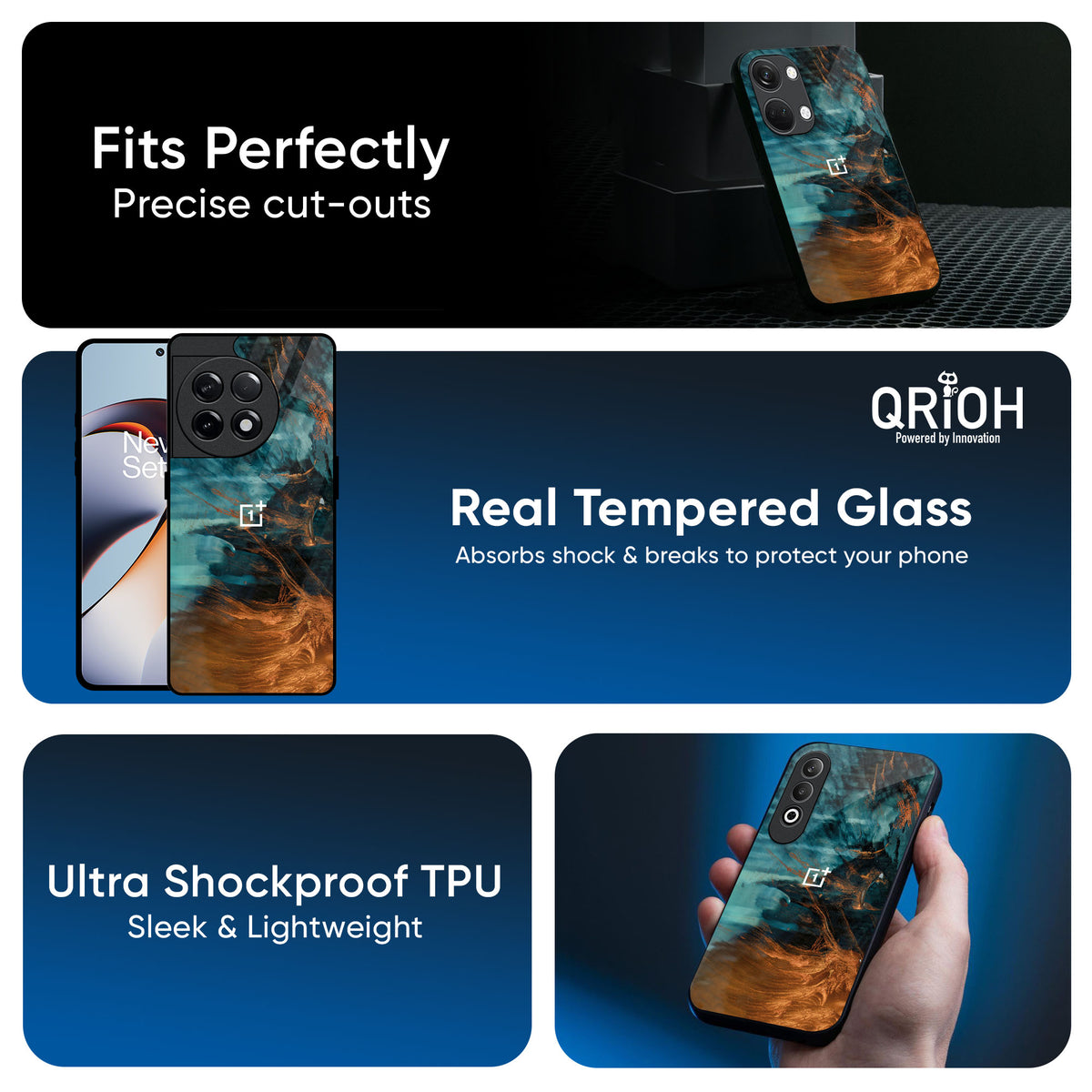Golden Splash Glass Case for OnePlus 13T 5G