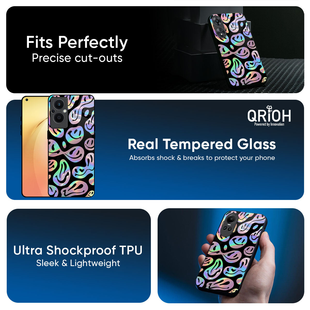 Acid Smile Glass Case for Oppo Find x8 Pro