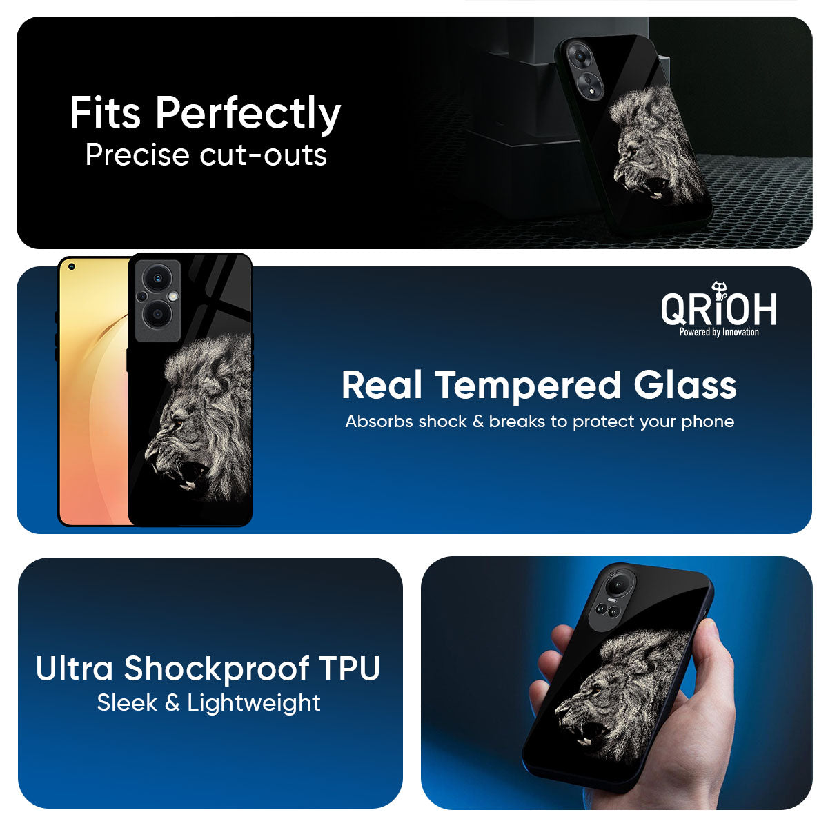 Brave Lion Glass Case for Oppo K13 Turbo Pro 5G