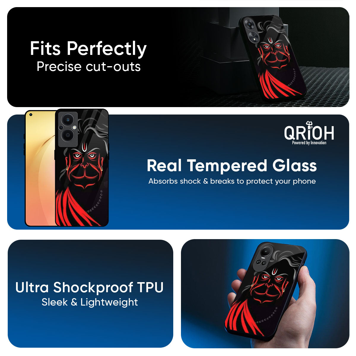Lord Hanuman Glass Case For Oppo K13 Turbo Pro 5G
