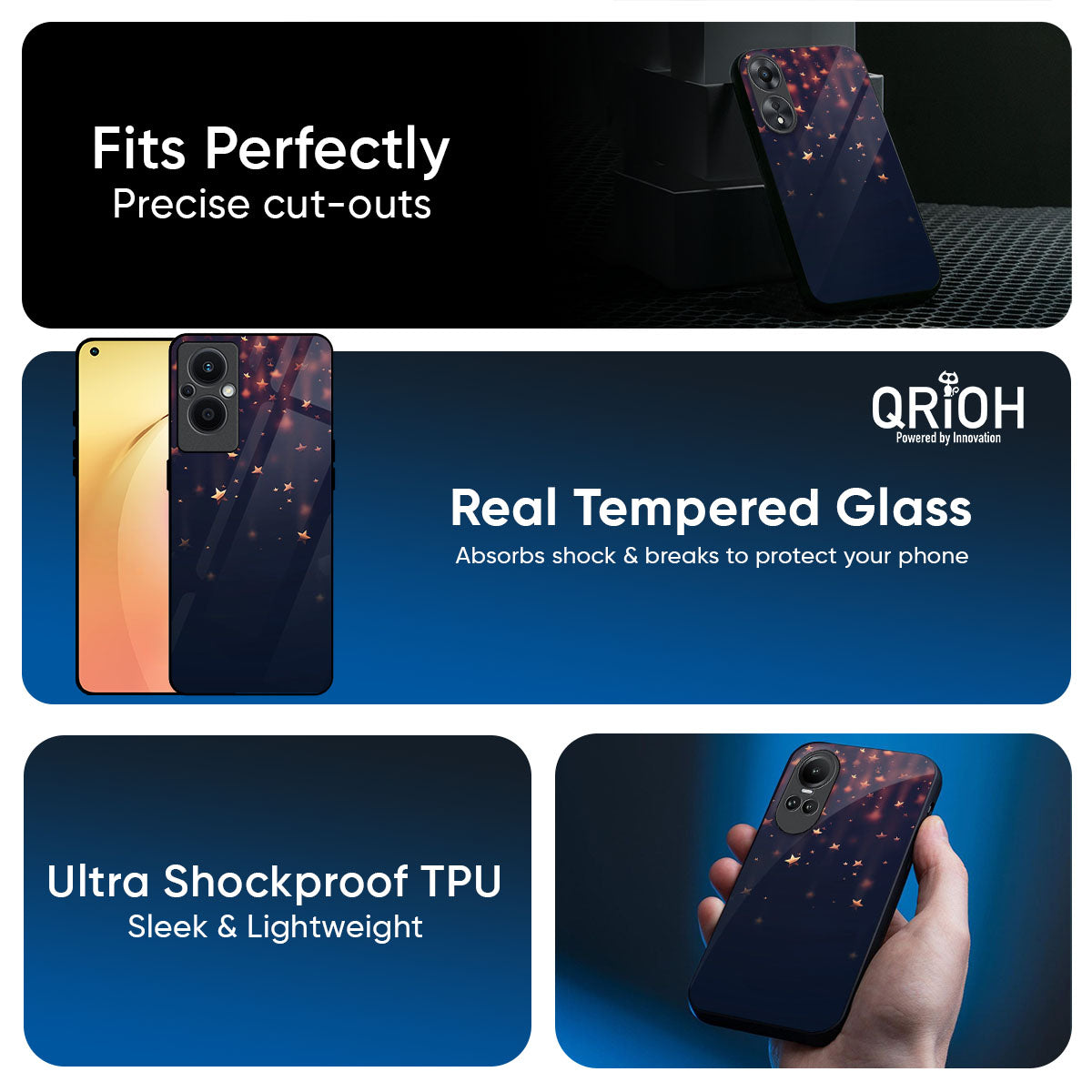 Falling Stars Glass Case For Oppo K13 Turbo Pro 5G