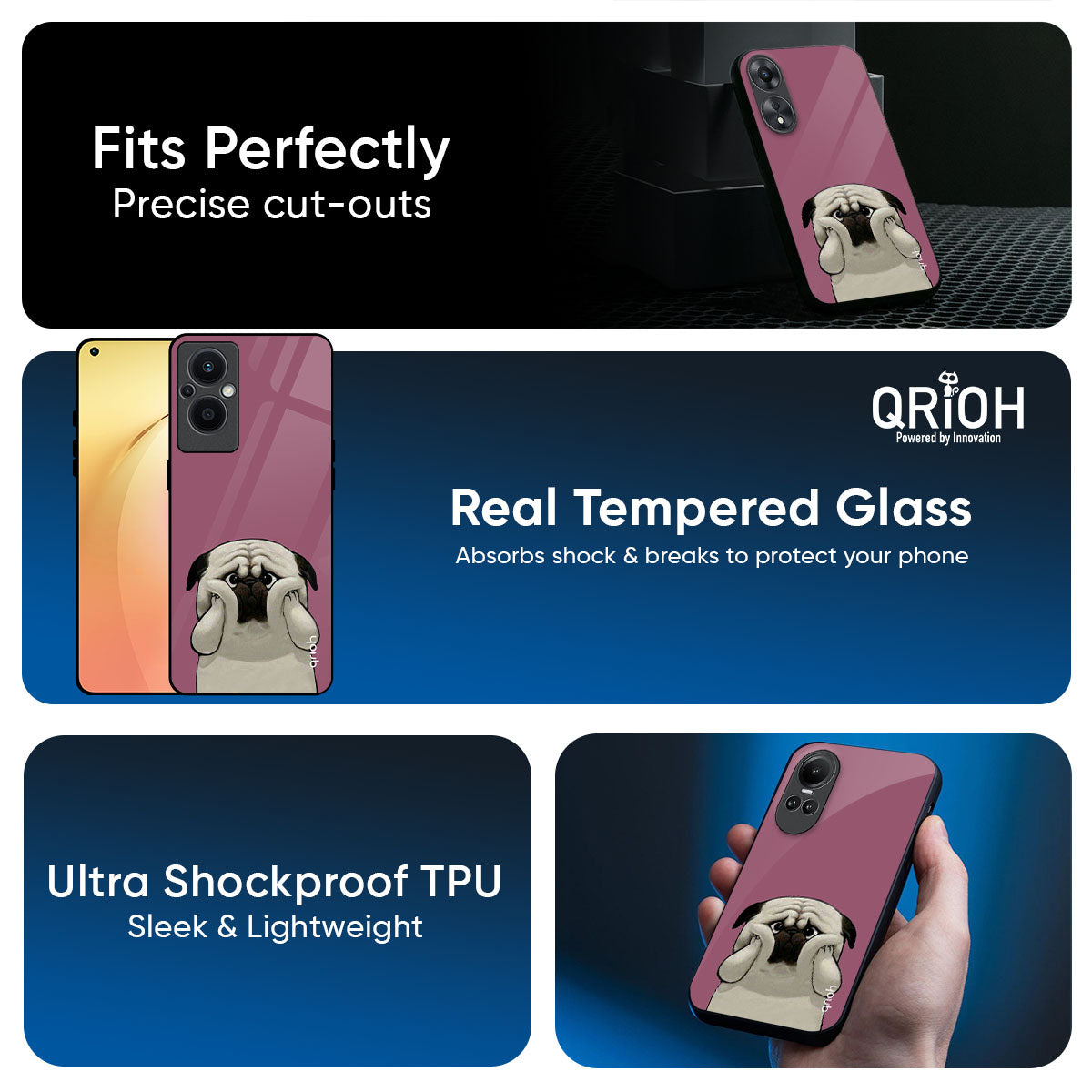 Funny Pug Face Glass Case For Oppo K13 Turbo Pro 5G