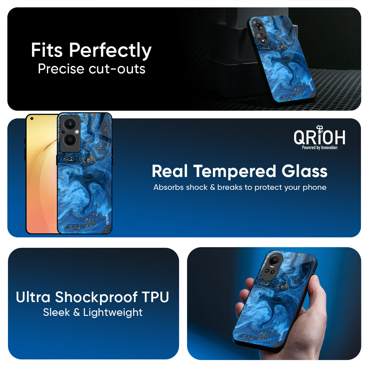 Gold Sprinkle Glass Case for Oppo Reno14 5G