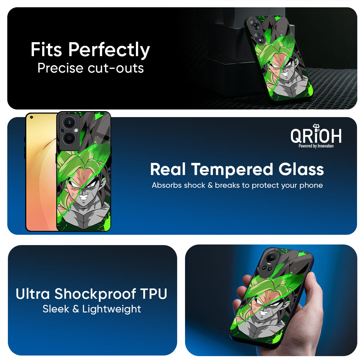 Anime Green Splash Glass Case for Oppo K13 Turbo Pro 5G