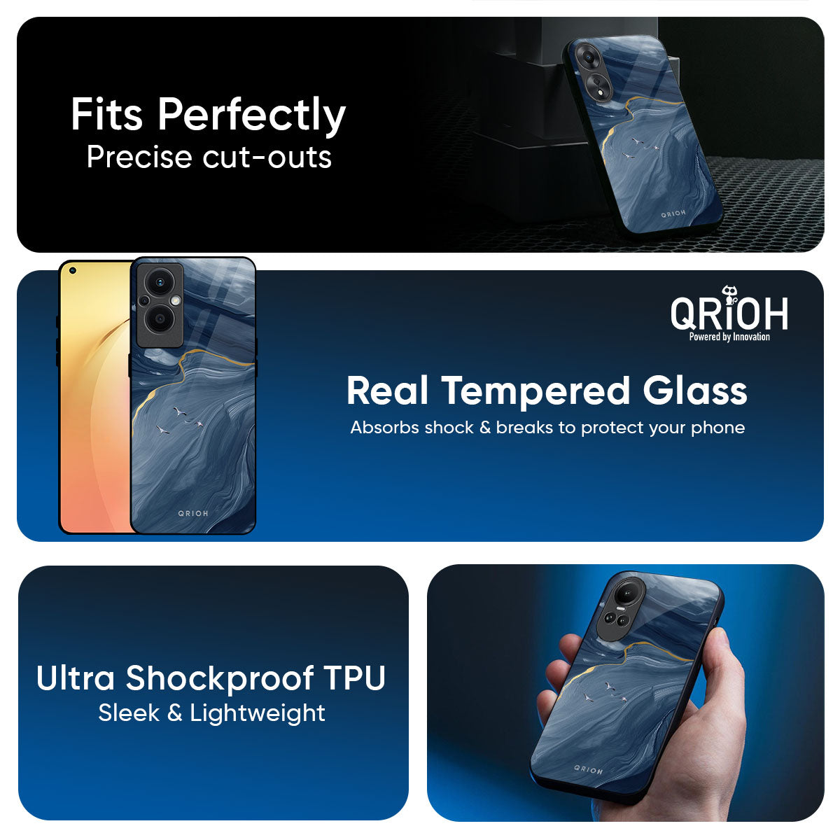Deep Ocean Marble Glass Case for Oppo K13 Turbo Pro 5G