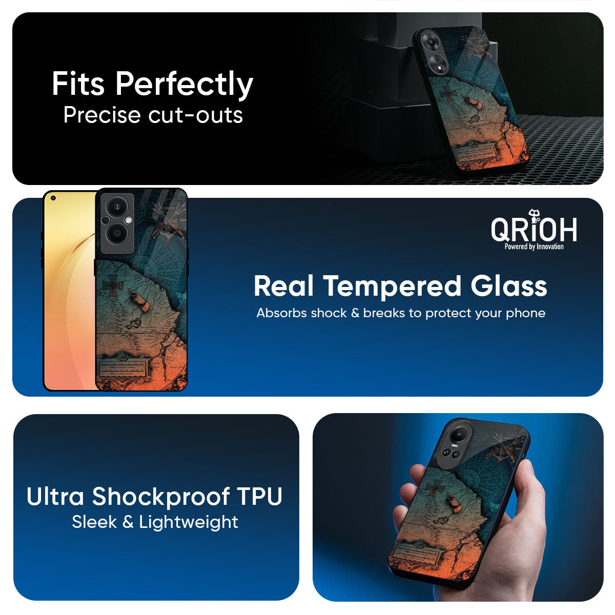 Geographical Map Glass Case for Oppo K13 Turbo Pro 5G