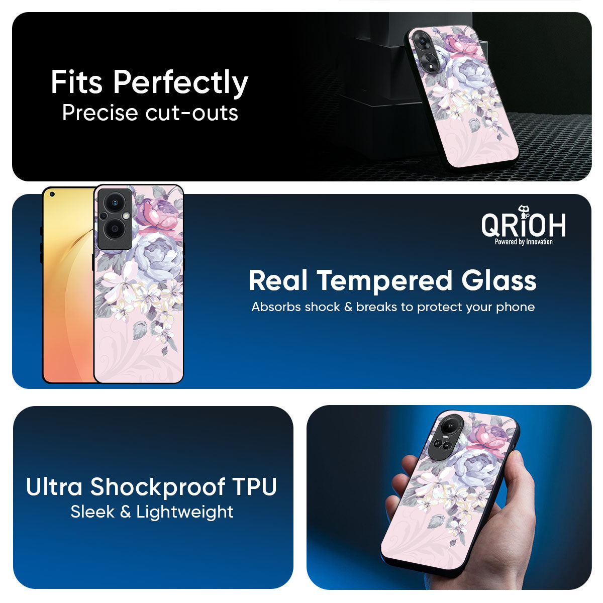 Elegant Floral Glass Case for Oppo K13 Turbo Pro 5G