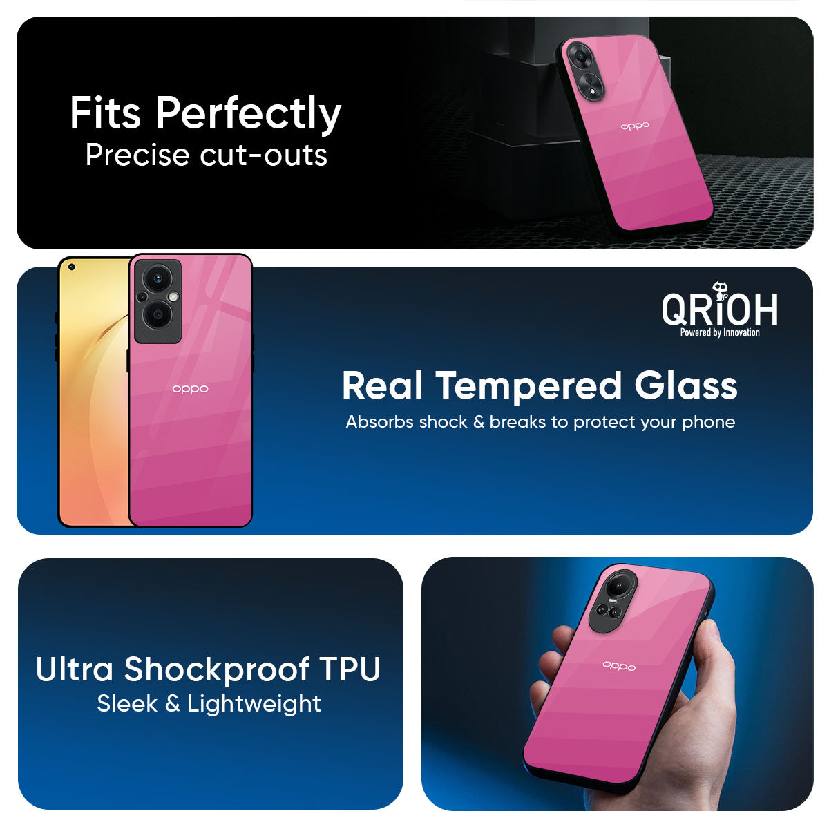 Pink Ribbon Caddy Glass Case for Oppo K13 Turbo Pro 5G