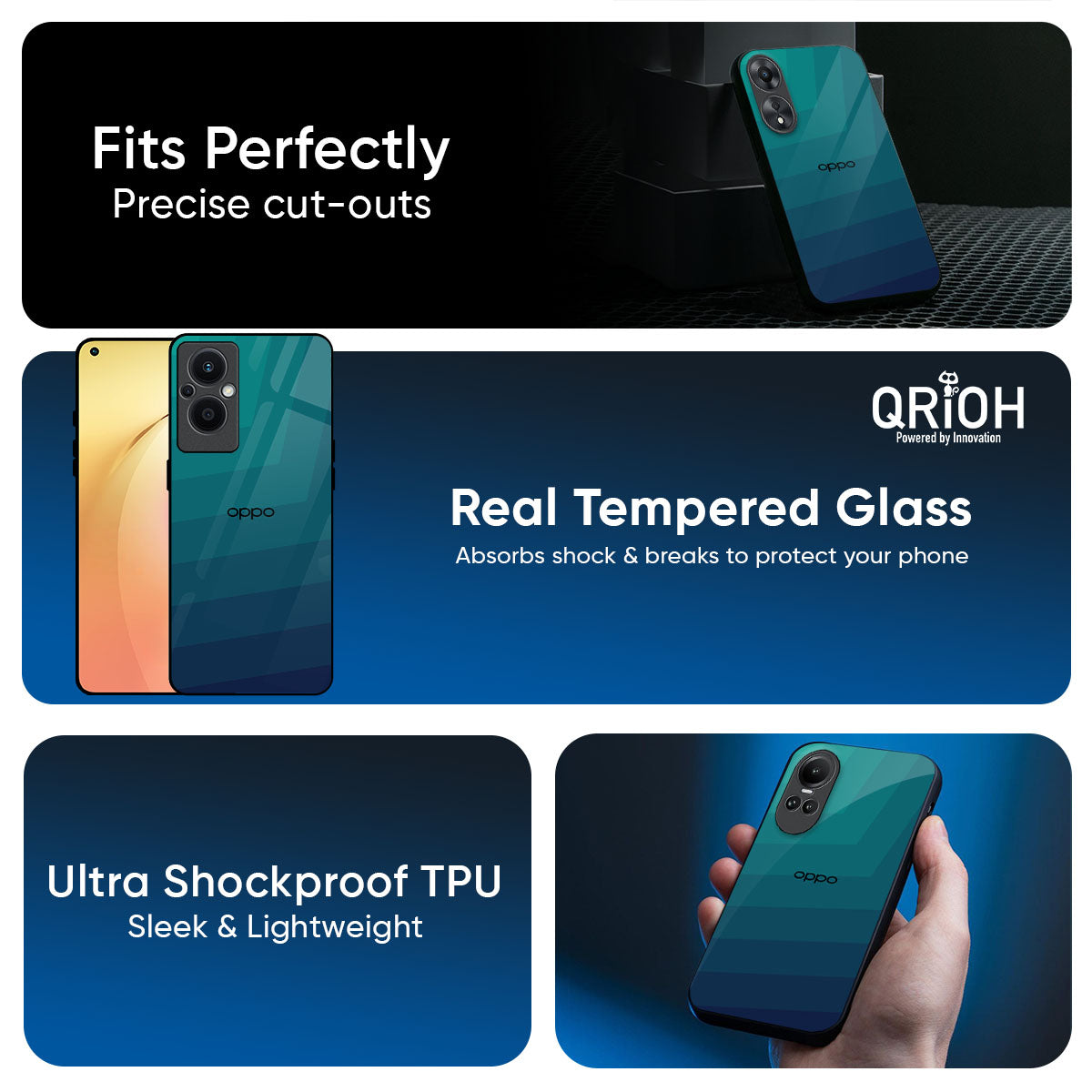 Green Triangle Pattern Glass Case for Oppo K13 Turbo Pro 5G