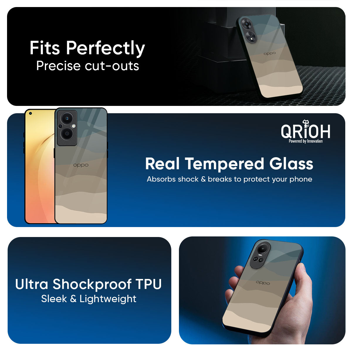 Abstract Mountain Pattern Glass Case for Oppo F31 Pro Plus 5G