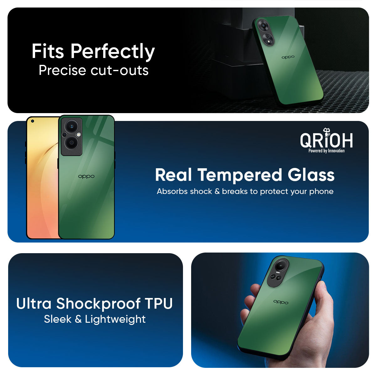 Green Grunge Texture Glass Case for Oppo K13 Turbo Pro 5G