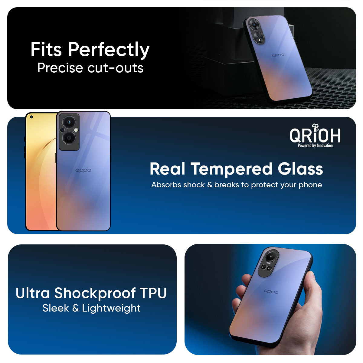 Blue Aura Glass Case for Oppo K13 Turbo Pro 5G