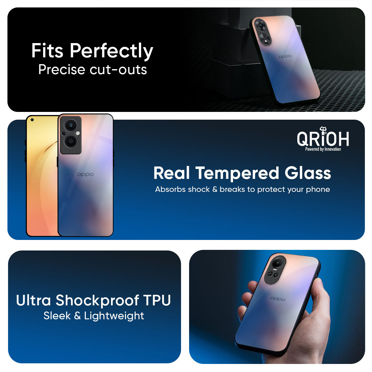 Blue Mauve Gradient Glass Case for Oppo K13 Turbo Pro 5G