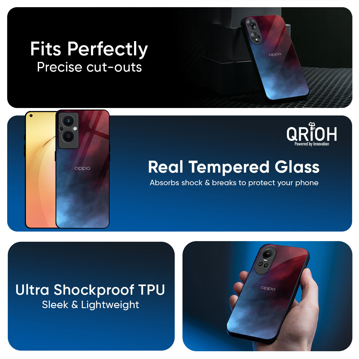 Smokey Watercolor Glass Case for Oppo K13 Turbo Pro 5G