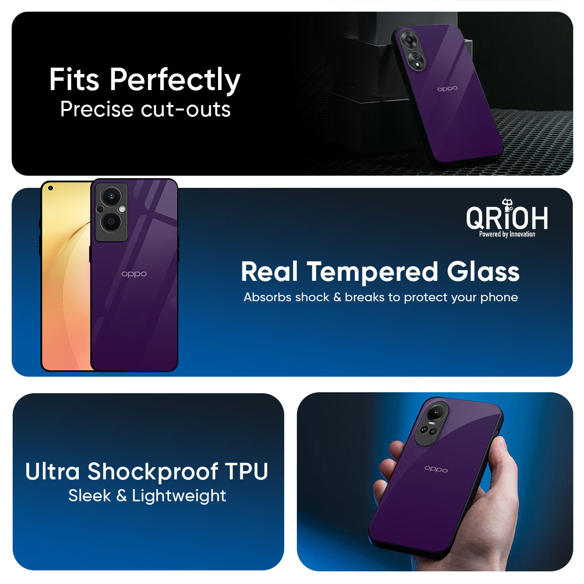Dark Purple Glass Case for Oppo K13 Turbo Pro 5G