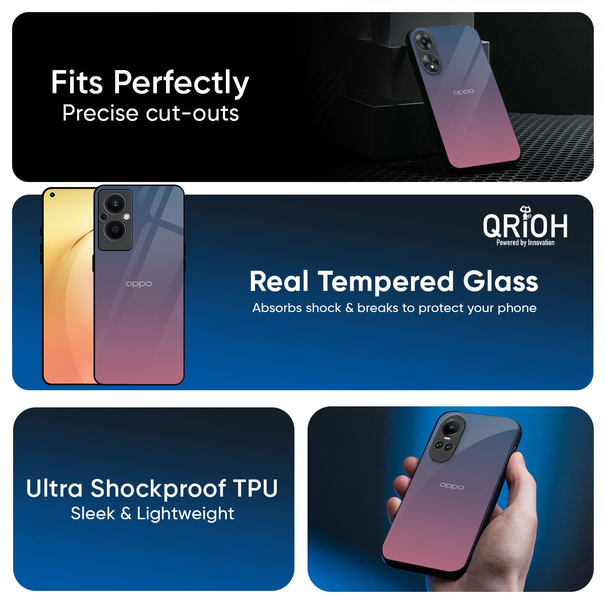 Pastel Gradient Glass Case for Oppo Reno14 5G